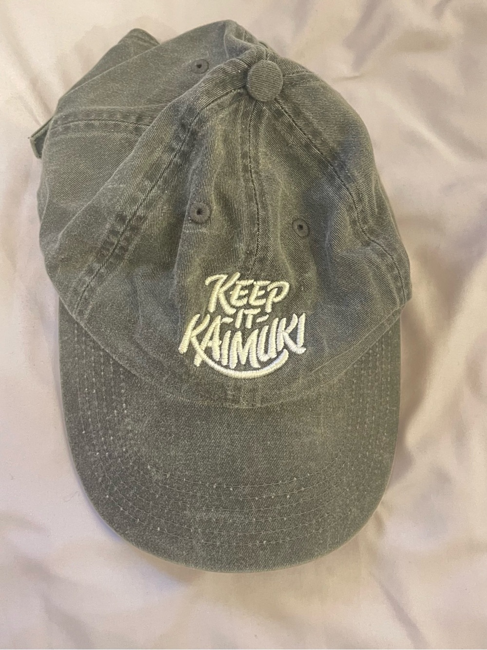 Keep It Kaimuki Embroidered Baseball Cap - Faded Olive